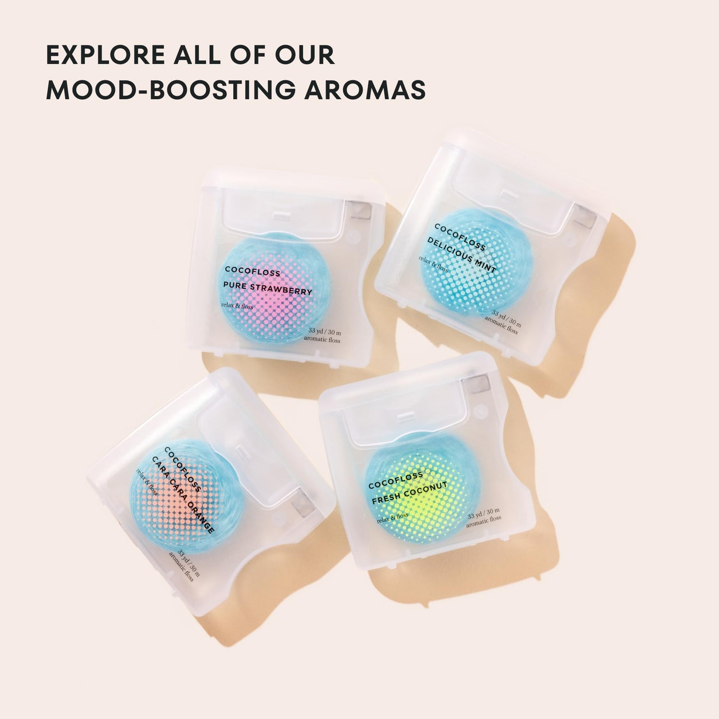 Cocofloss Woven Dental Floss โ Dentist-Designed, Mint, Vegan (4 x 33 yd)