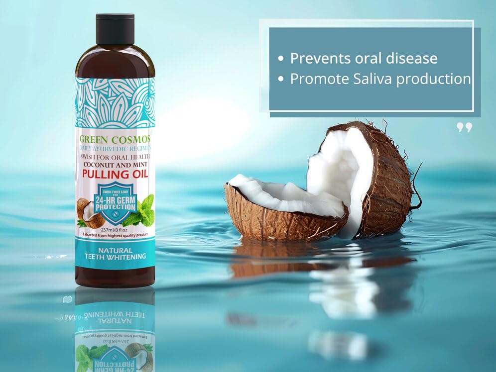 Coconut Mint Pulling Oil Mouthwash 237ml โ Ayurvedic, Alcohol & Fluoride Free