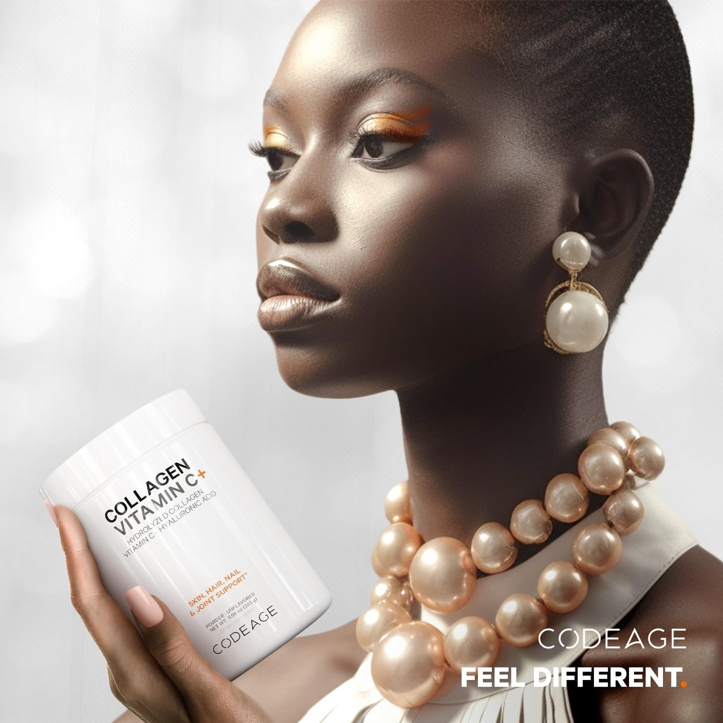 Codeage Collagen Peptides Powder + Vitamin C โ Grass-Fed, Unflavored, 20g per Serving, 9.98 oz