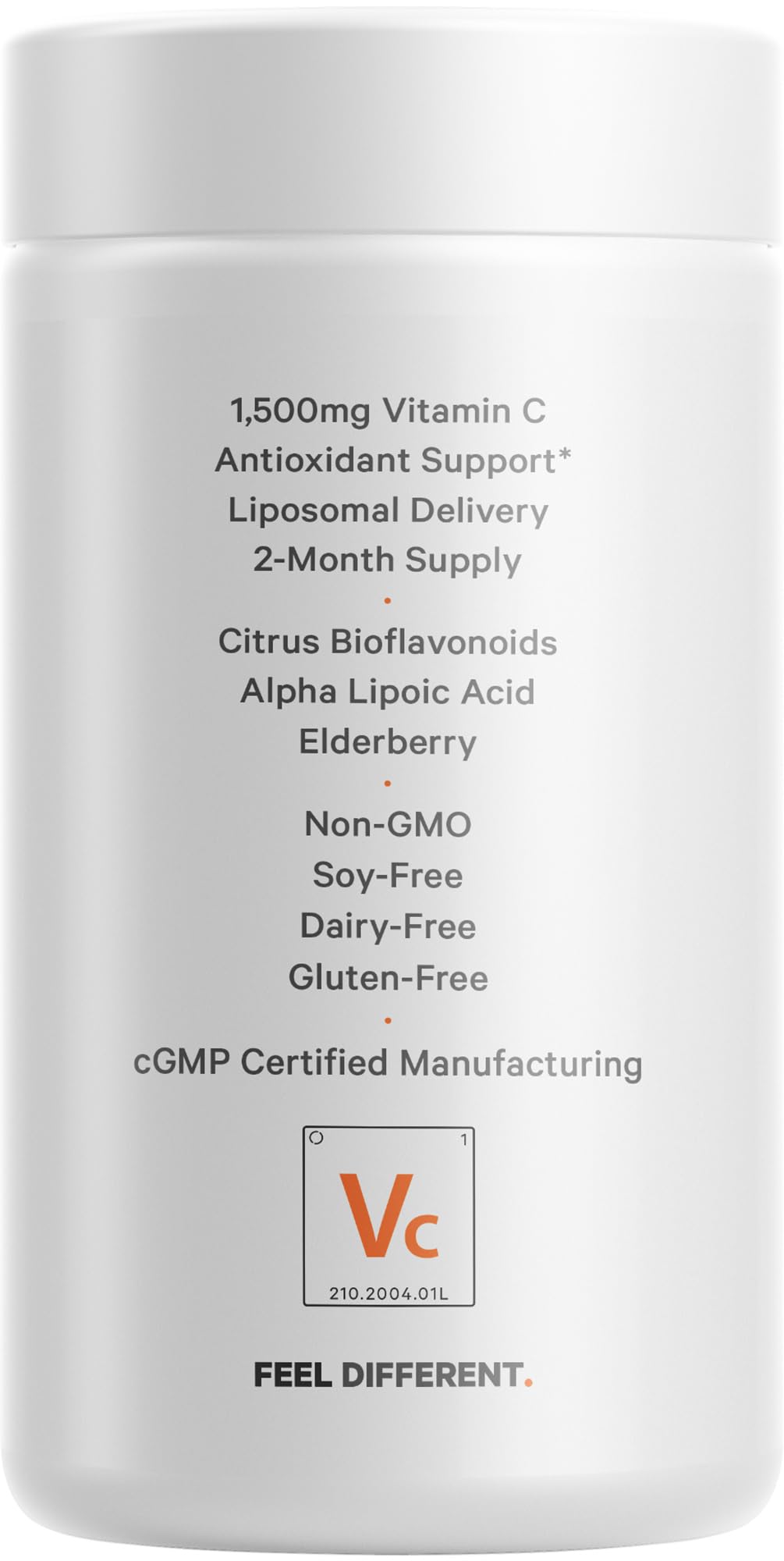 Codeage Liposomal Vitamin C 1500mg with Zinc โ Vegan, Non-GMO, 180 Capsules