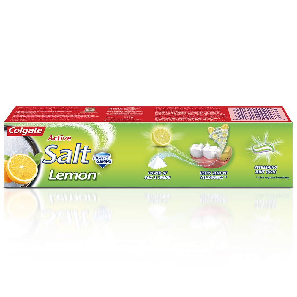 Colgate Lemon Fresh Gel Toothpaste โ Anti-Cavity, Fights Yellowness, Fresh Breath (120g / 4.3 oz)