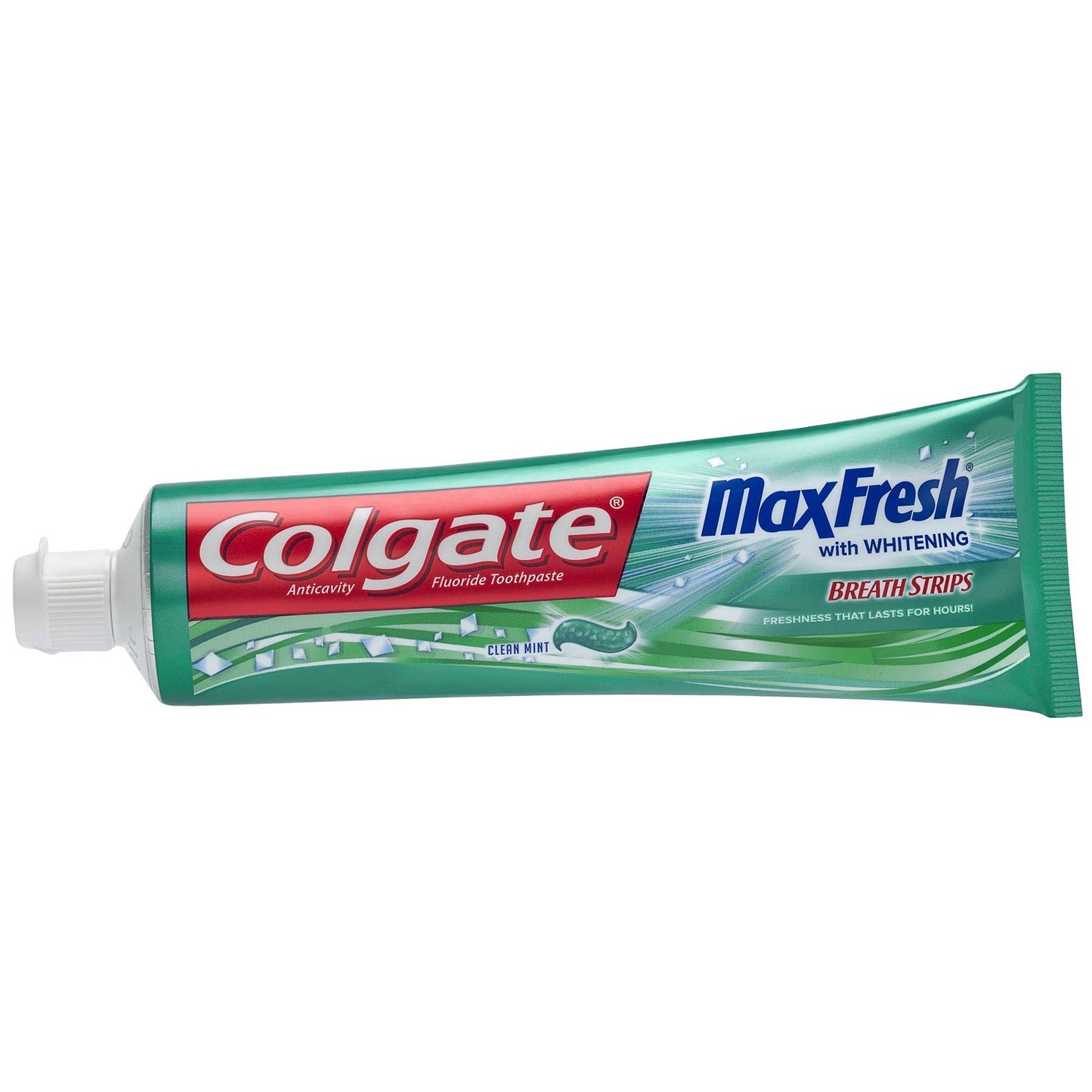 Colgate Max Fresh Whitening Toothpaste with Mini Breath Strips โ Clean Mint โ 6 oz (2 Pack)