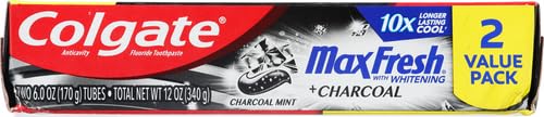 Colgate Max Fresh Toothpaste + Charcoal Mint โ 6 oz, 2-Pack