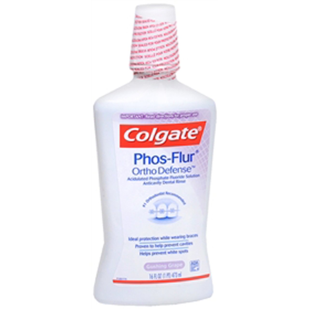 Colgate Phos-Flur Anti-Cavity Fluoride Rinse โ Gushing Grape, 16.9 Fluid Ounce