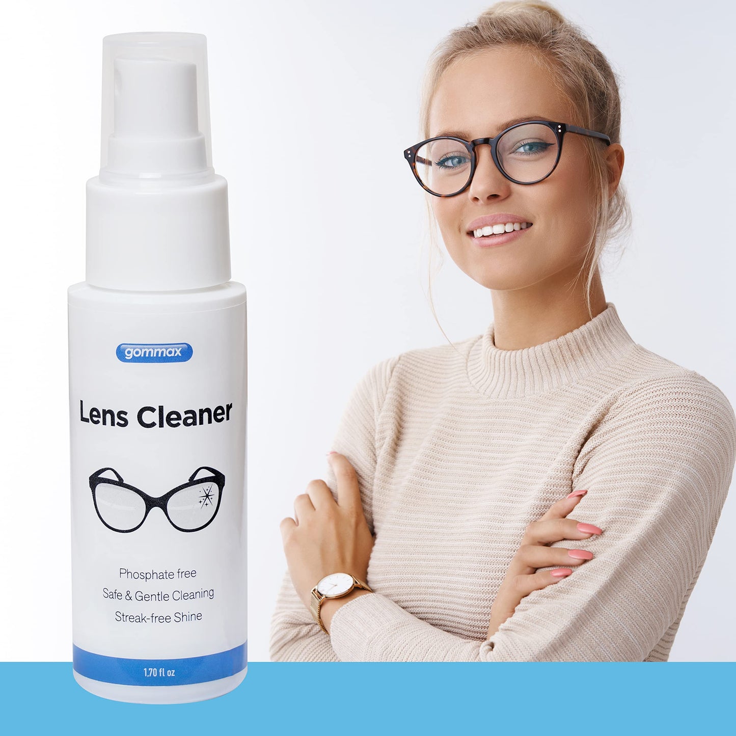Lens Cleaner Kit with Glasses Cleaning Cloth & Spray โ Safe for Coated Lenses (1.7 fl oz)