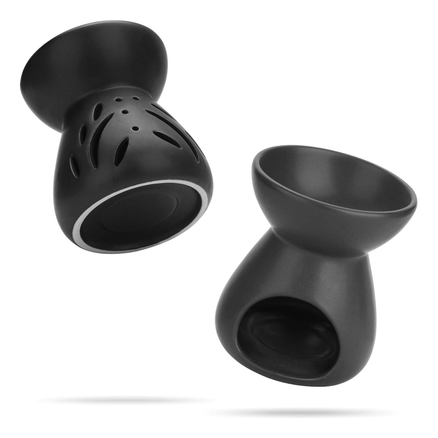 ComSaf 2-Pack Essential Oil Burner โ Ceramic Wax Melt Diffusers, Black