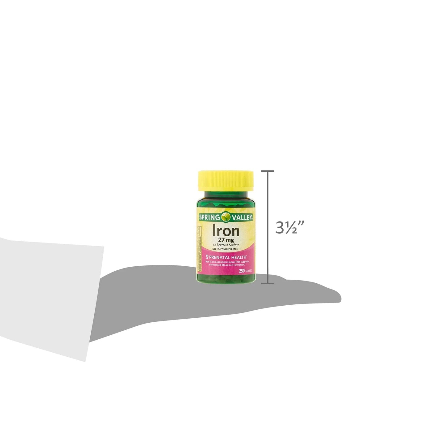 Convergence Spring Valley Iron as Ferrous Sulfate Tablets โ 27 mg Iron, 250 Count | Prenatal Health Support, Gluten-Free