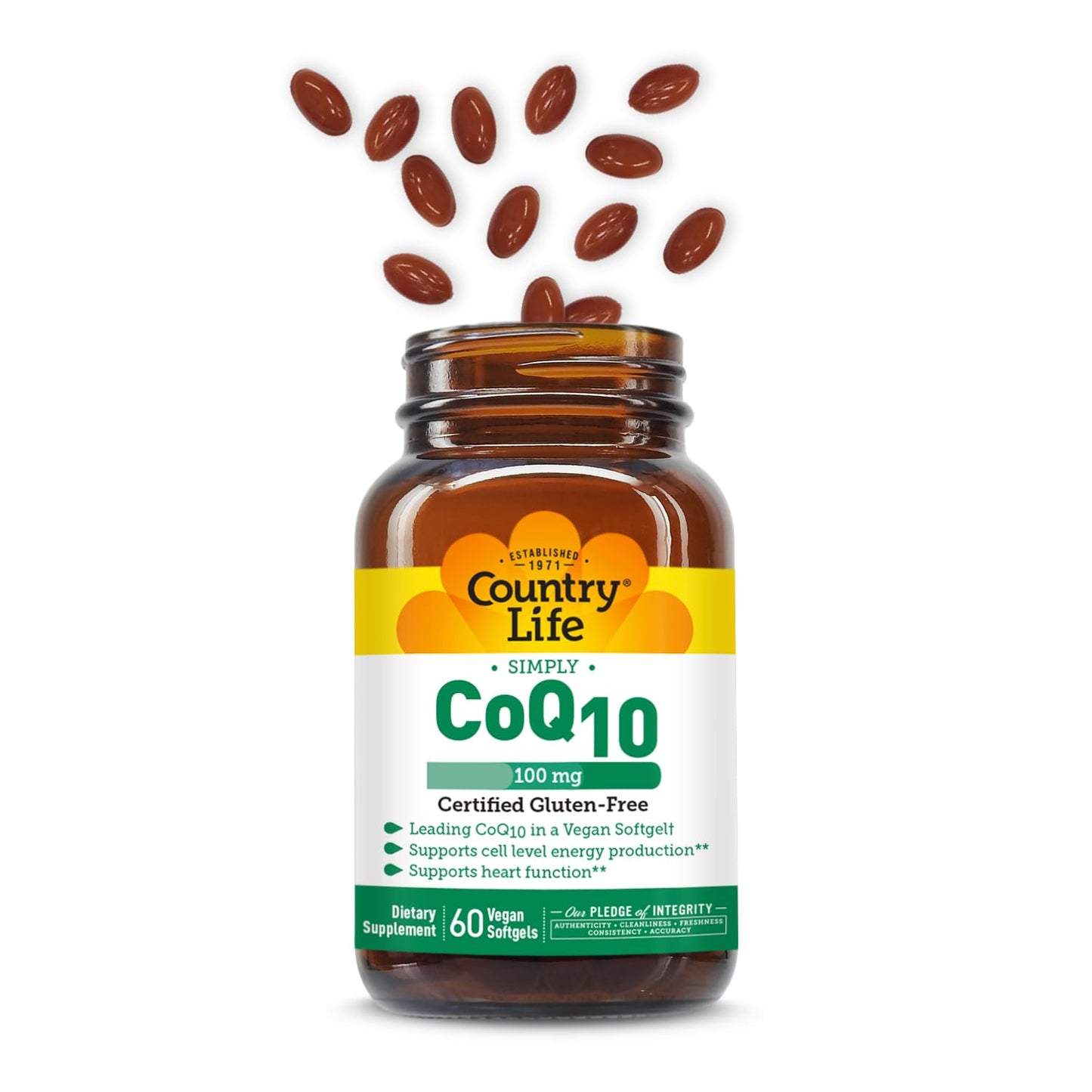 Country Life Simply CoQ10 100mg โ Heart Health & Cellular Energy