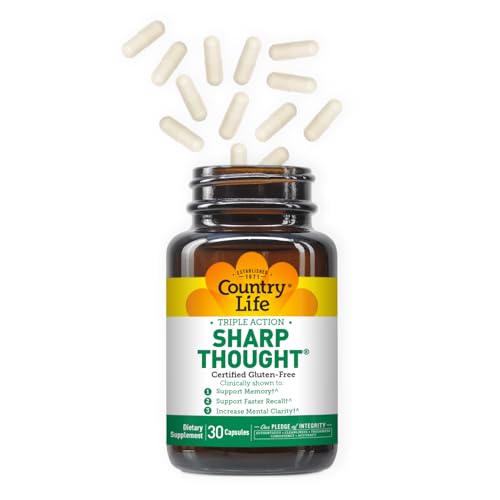Country Life SharpThought Memory & Cognitive Support โ Sharp-PS Gold PS + DHA (Gluten-Free, 30 capsules)