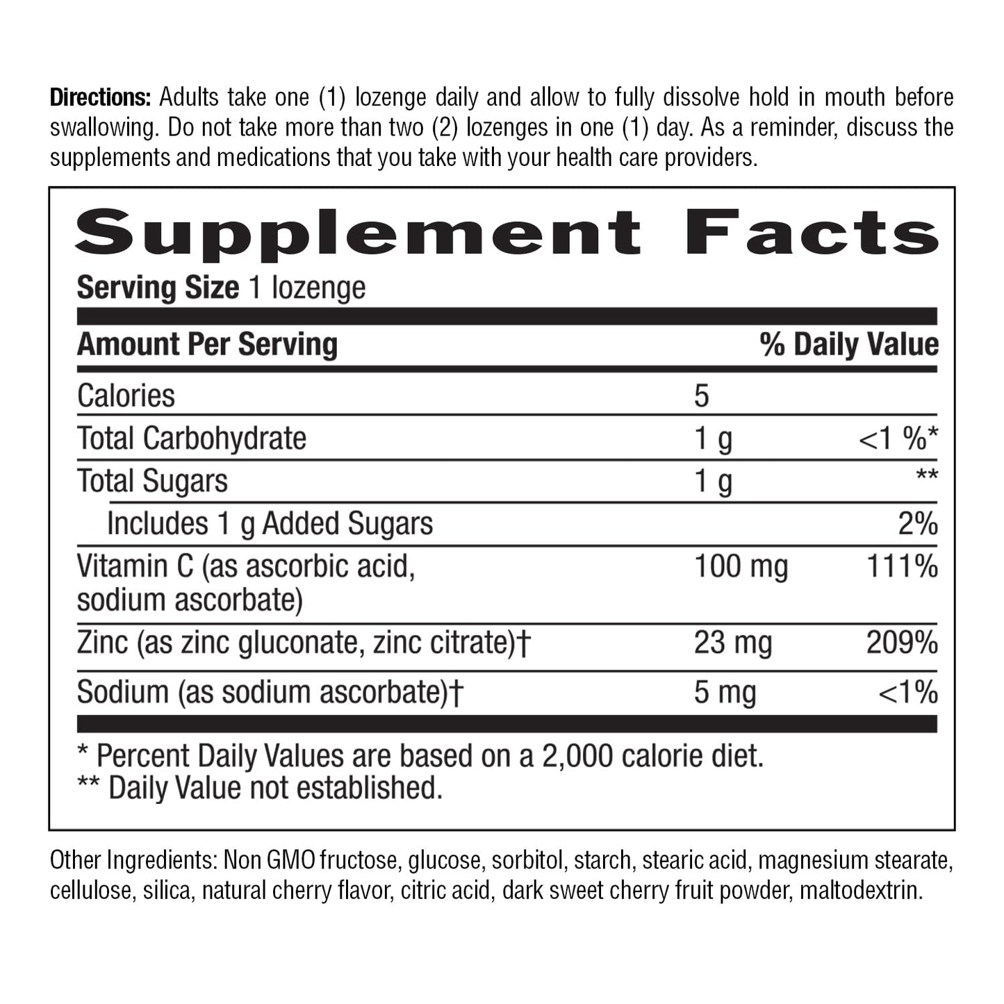 Country Life Zinc Lozenges 23 mg + Vitamin C Cherry Flavor โ 60-Count (Pack of 2)