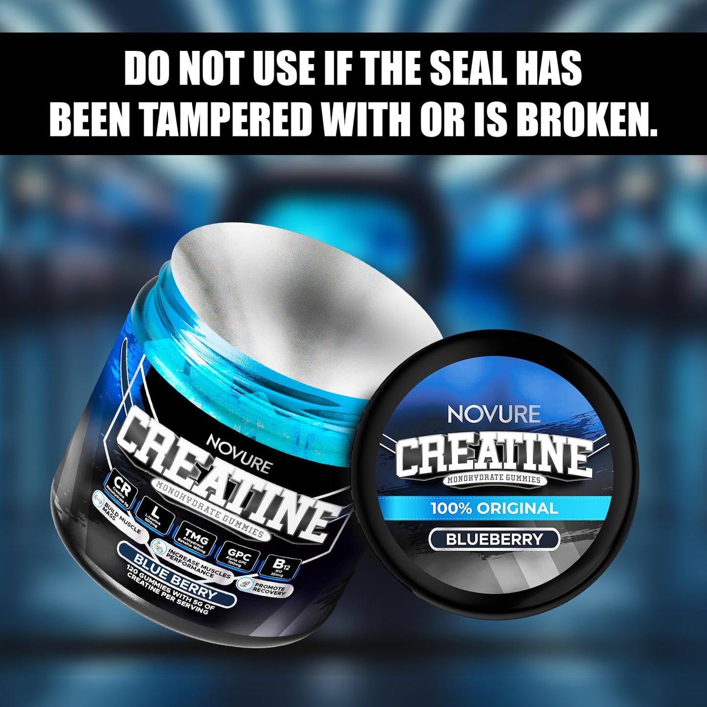 Creatine Monohydrate Gummies 5000mg โ Vegan, Sugar-Free, Made in USA | 120 Gummies (30 Servings)
