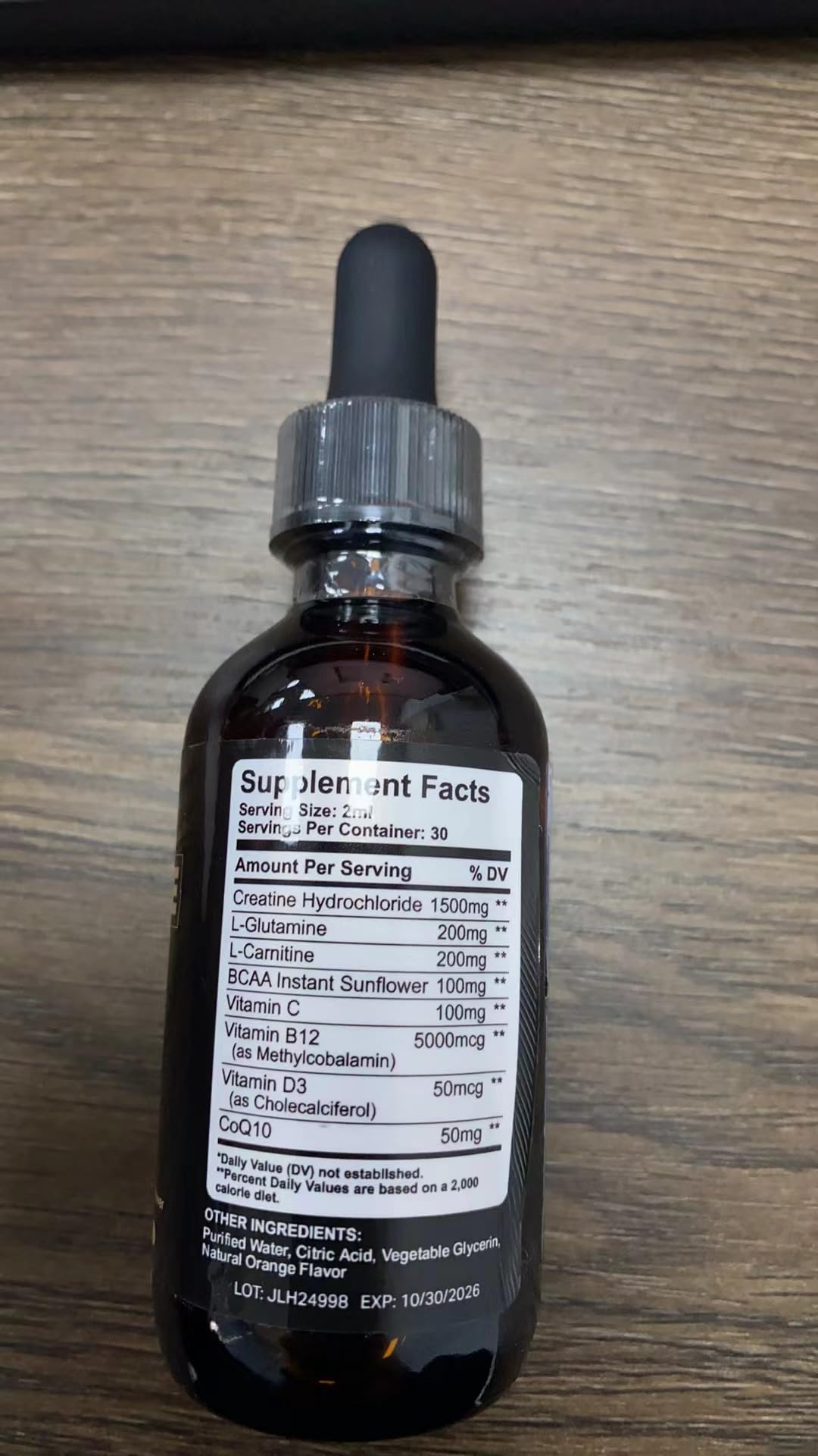 Creatine HCl Liquid Drops 1500mg โ High Absorption, Orange Flavor | 2 fl oz