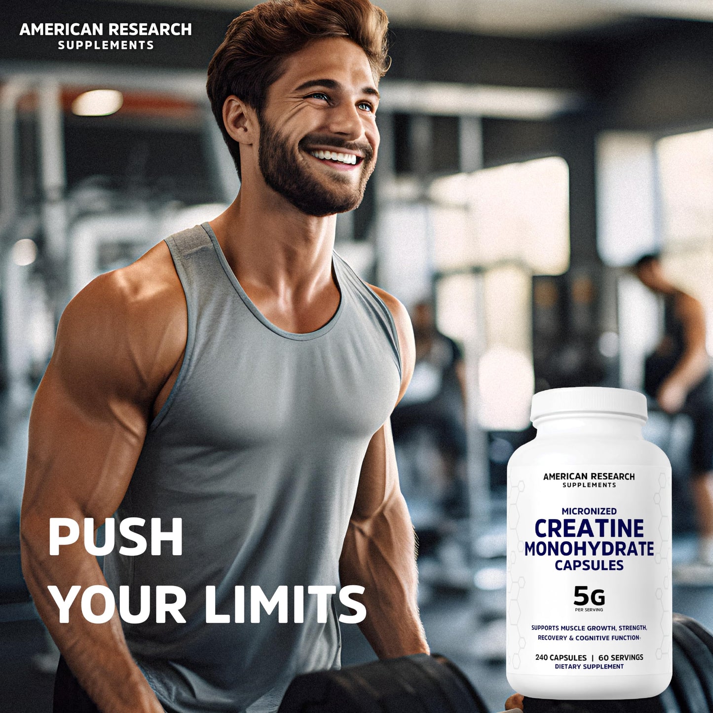 Creatine Monohydrate Capsules 5G โ 60 Servings, 240 Capsules | Vegan