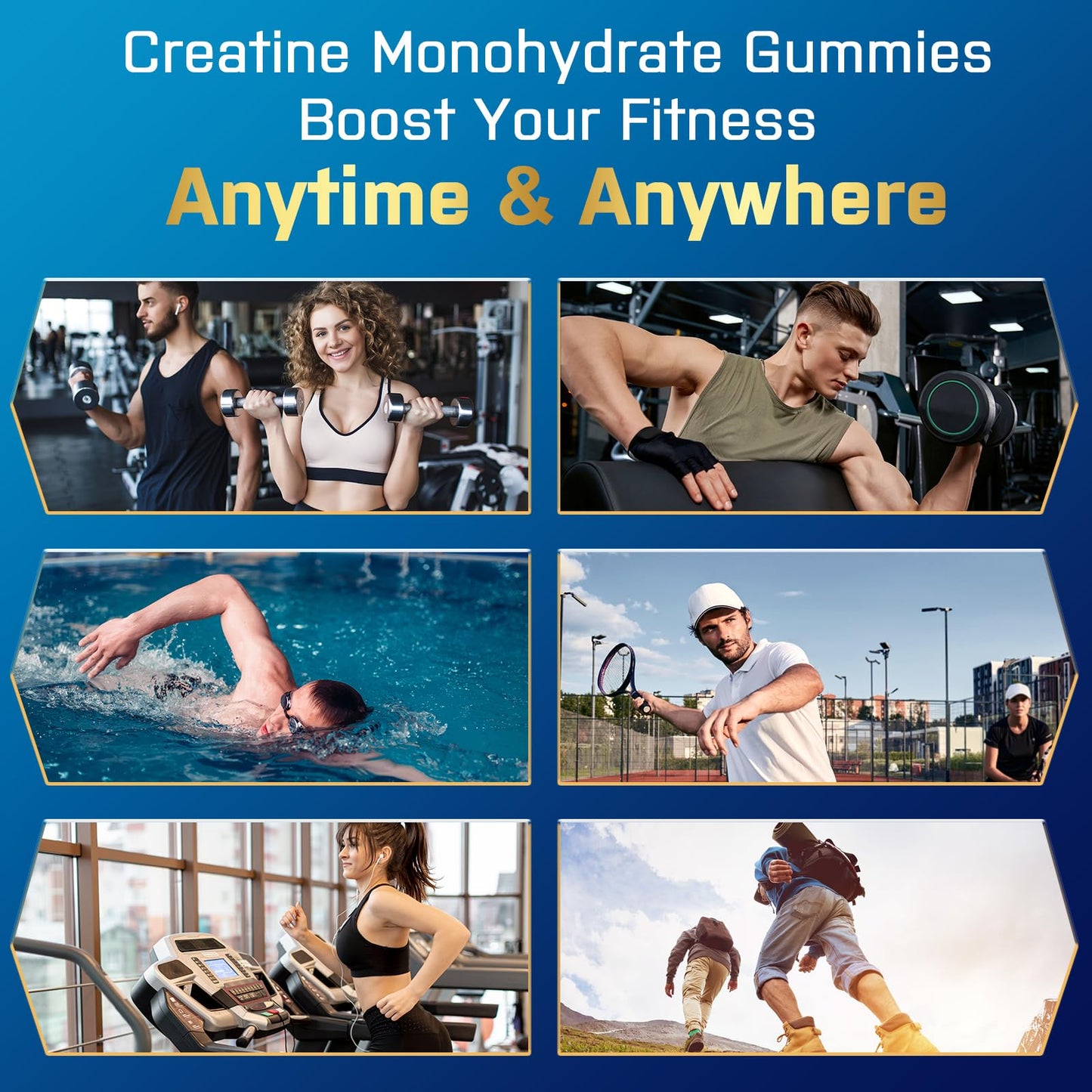 Creatine Monohydrate Gummies with Taurine, Vitamin B6 & B12 โ Pre-Workout, Vegan, 60 Count