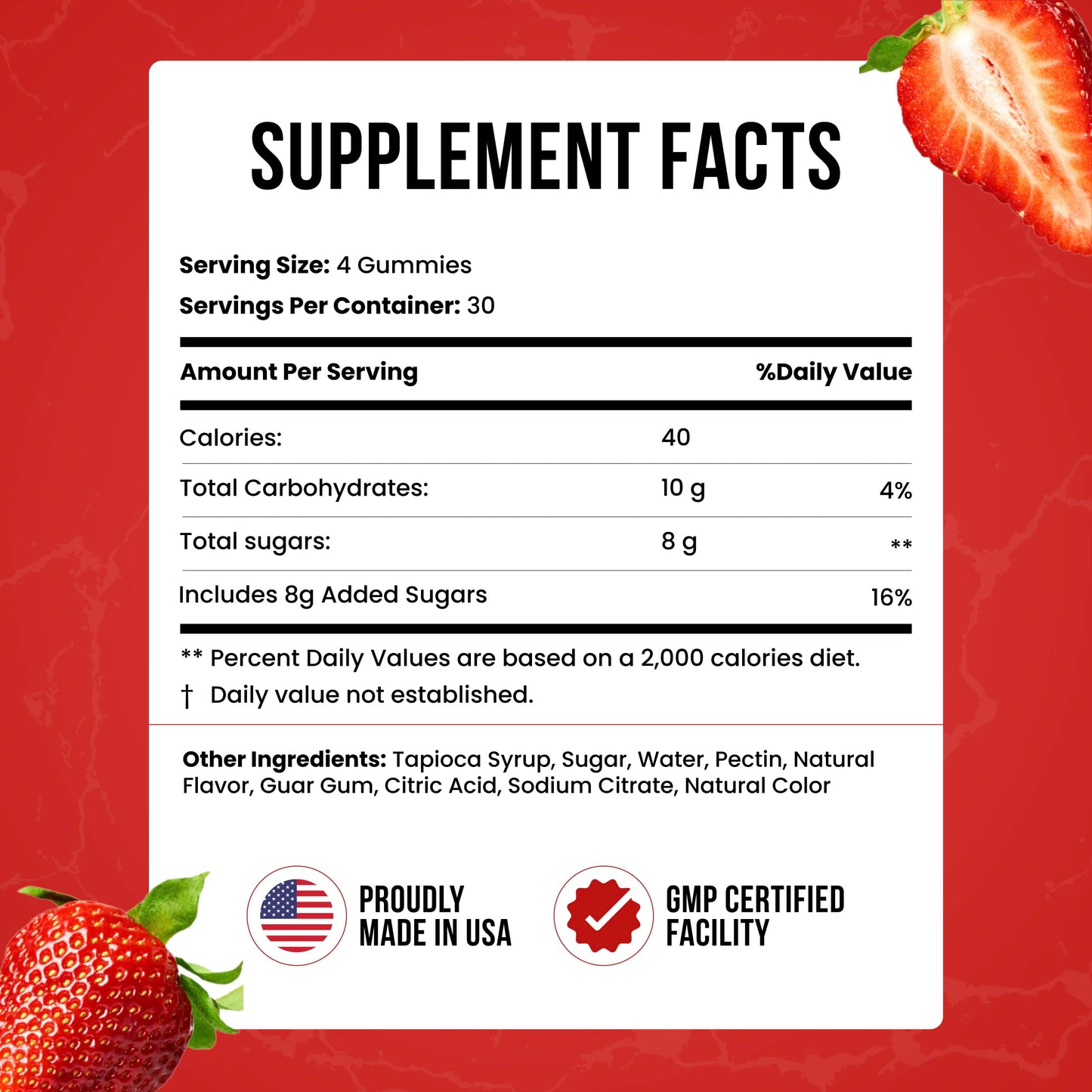 Creatine Monohydrate Gummies 5g Dose โ Made in USA, Vegan & Gluten Free | Muscle, Strength, Recovery & Cognitive Health