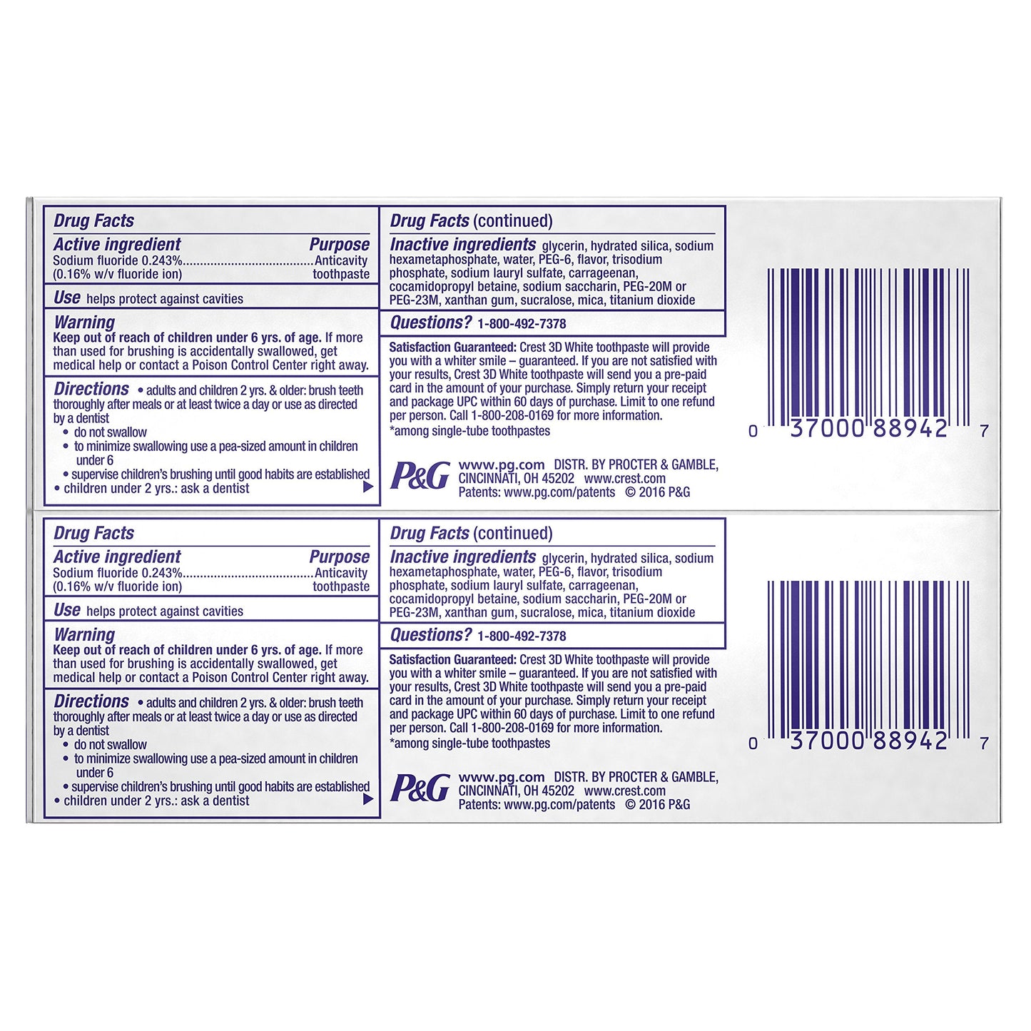 Crest 3D Brilliance Vibrant Peppermint Teeth Whitening Toothpaste โ 2 Count
