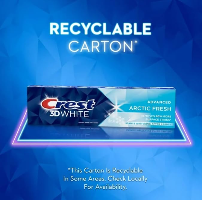 Crest 3D White Advanced Whitening Toothpaste Arctic Fresh 2.7 oz Value 2 Pack