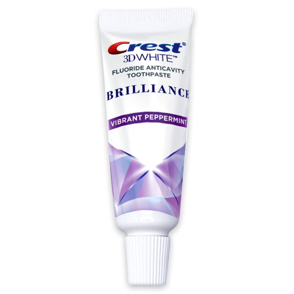 Crest 3D White Brilliance Toothpaste โ Vibrant Peppermint Travel Size Pack of 4