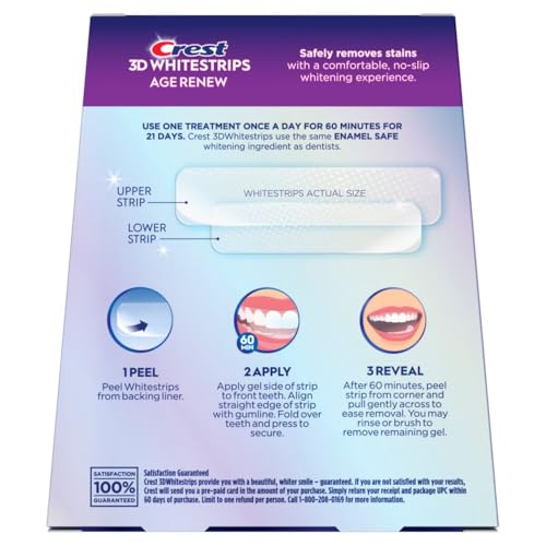 Crest 3D Whitestrips Age Renew โ Teeth Whitening Kit, 21 Treatments, 42 Strips | Crest 3DWhite Teeth Whitening Strips