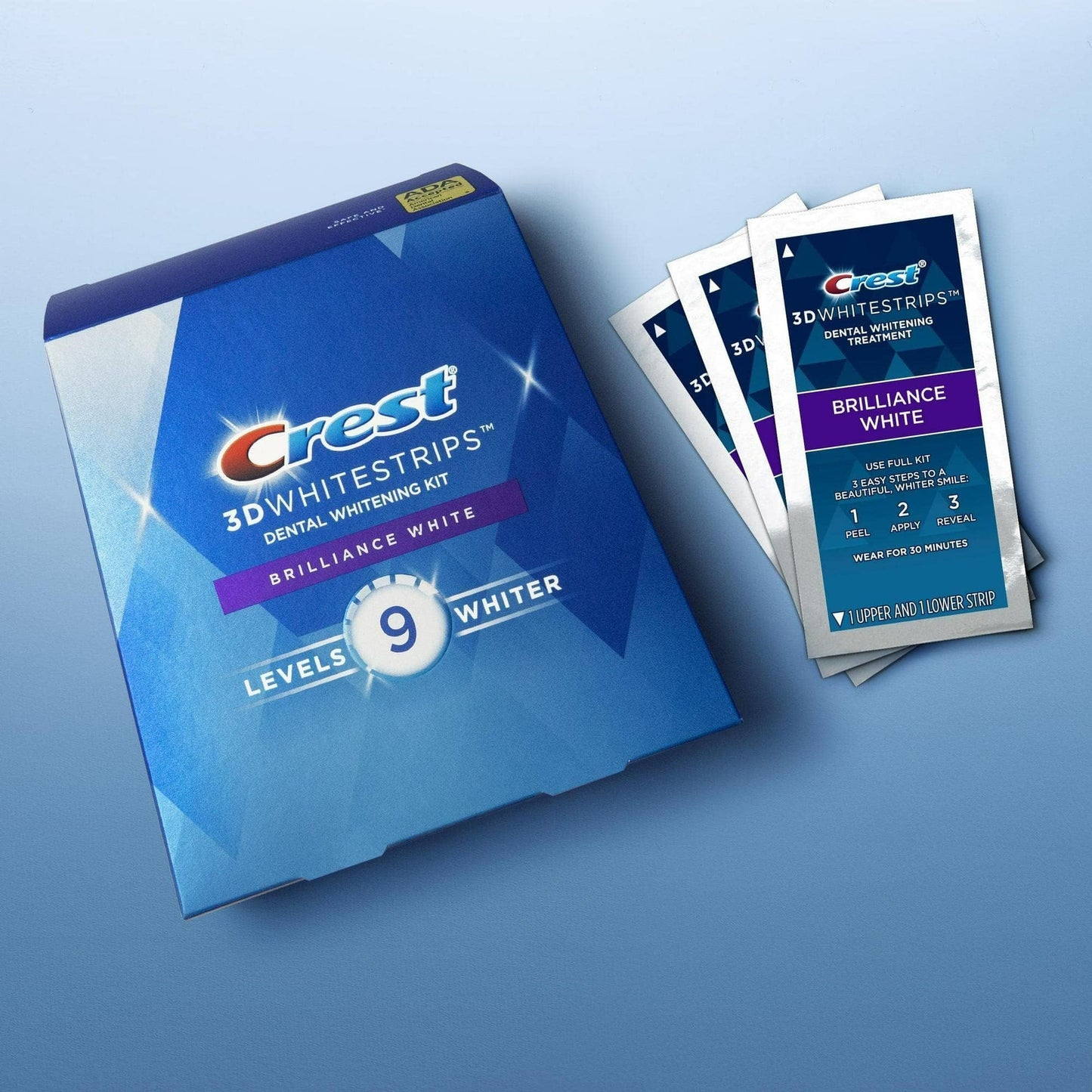 Crest 3D Whitestrips Brilliance White โ 32 Strips (16 Treatments, Upper & Lower)