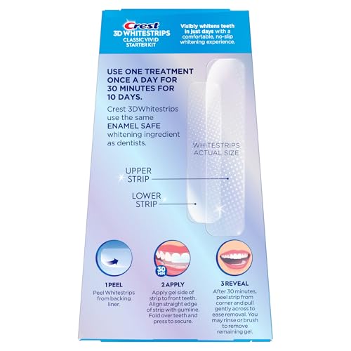 Crest 3D Whitestrips Classic Vivid โ Teeth Whitening Kit, 20 Strips (10 Count Pack)