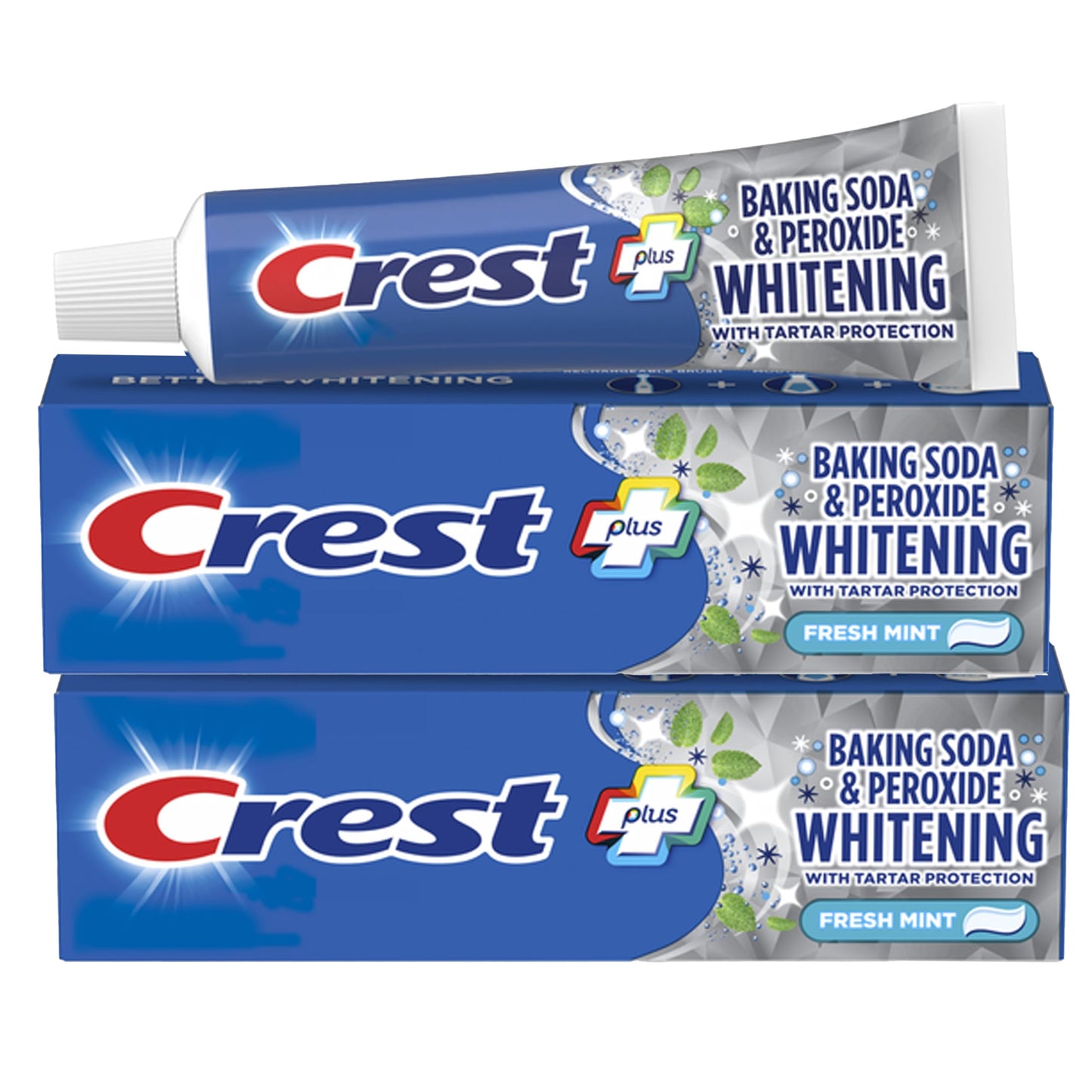 Crest Baking Soda & Peroxide Whitening Toothpaste with Tartar Protection โ Fresh Mint 4.2 oz (Pack of 2)
