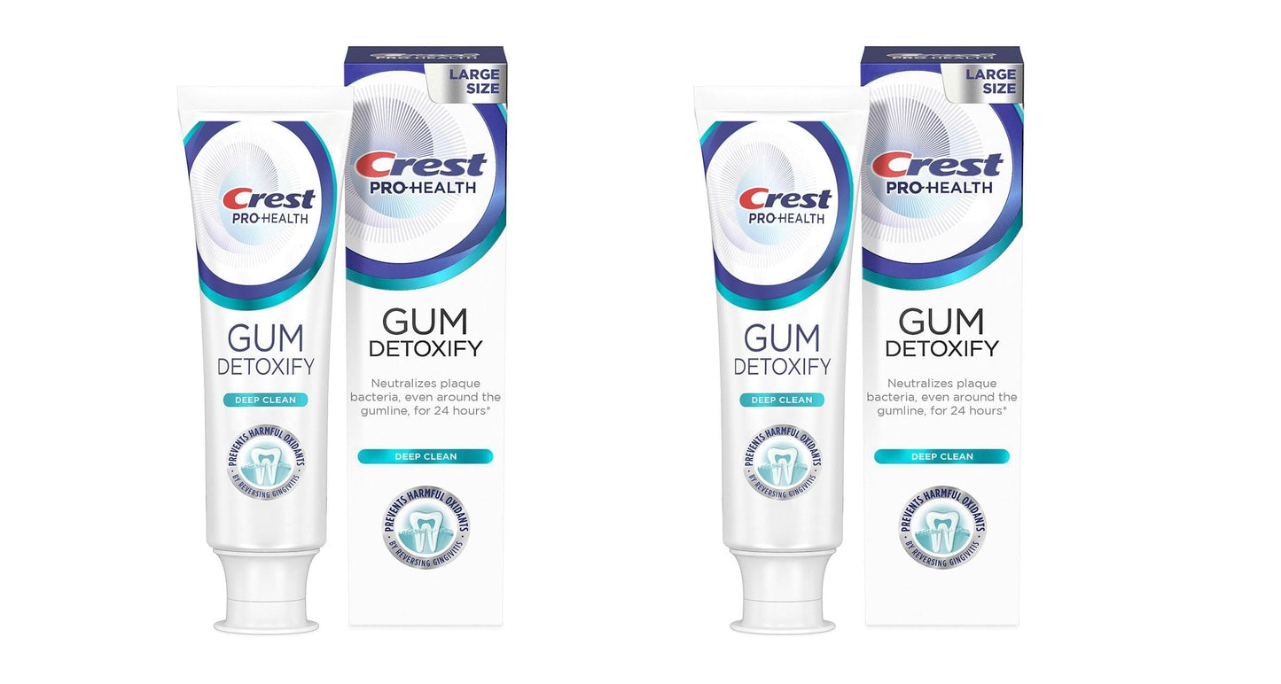Crest Pro-Health Gum Detoxify Deep Clean Toothpaste 4.8 oz (Pack of 2) โ Anticavity & Antibacterial Fluoride