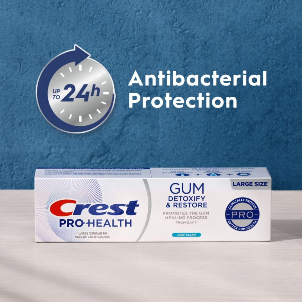 Crest Pro-Health Gum Detoxify and Restore Deep Clean Toothpaste β 3 x 4.6 oz | Anticavity, Antibacterial Fluoride, Gum & Enamel Protection