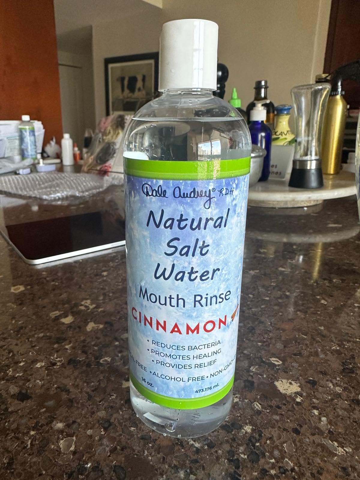 3 Pack Natural Saltwater Mouth Rinse โ Himalayan Pink Salt Water Oral Rinse, Organic Cinnamon Flavor, Fluoride & Alcohol Free โ 16 fl oz