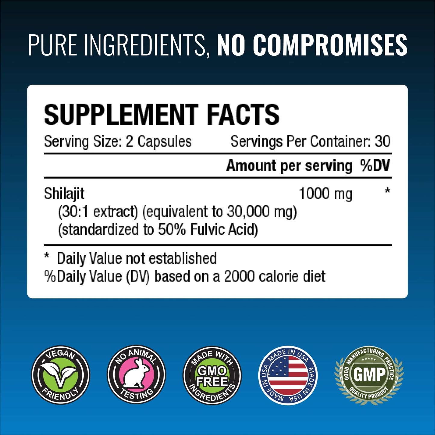 Approved Science Himalayan Shilajit - 50% Fulvic Acid, 30:1 Extract, 180 Vegan Capsules