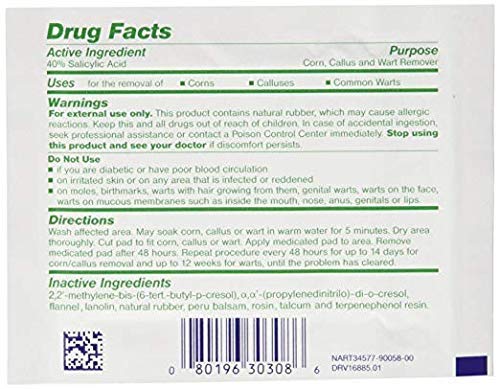 Curad Mediplast Corn, Callus & Wart Remover โ 2 Pads | Made in USA