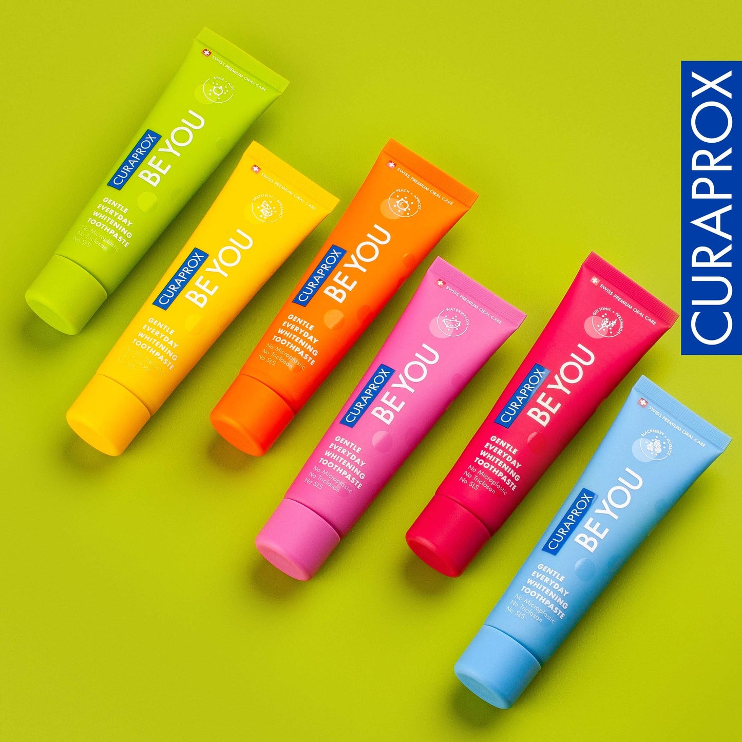 Curaprox Whitening Toothpaste β Fresh Breath & Gum Care | Enzymatic Formula, Peach & Apricot Flavor, 60ml | Vegan, SLS-Free, Fluoride 950ppm | Swiss Made