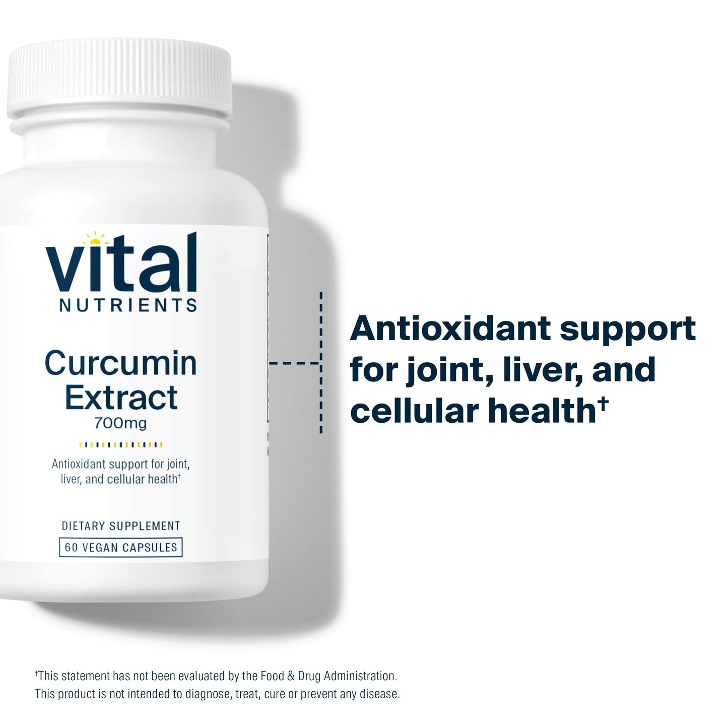 Vital Nutrients Curcumin Extract 700mg β Vegan Curcumin with Black Pepper (Bioperine) β 60 Capsules