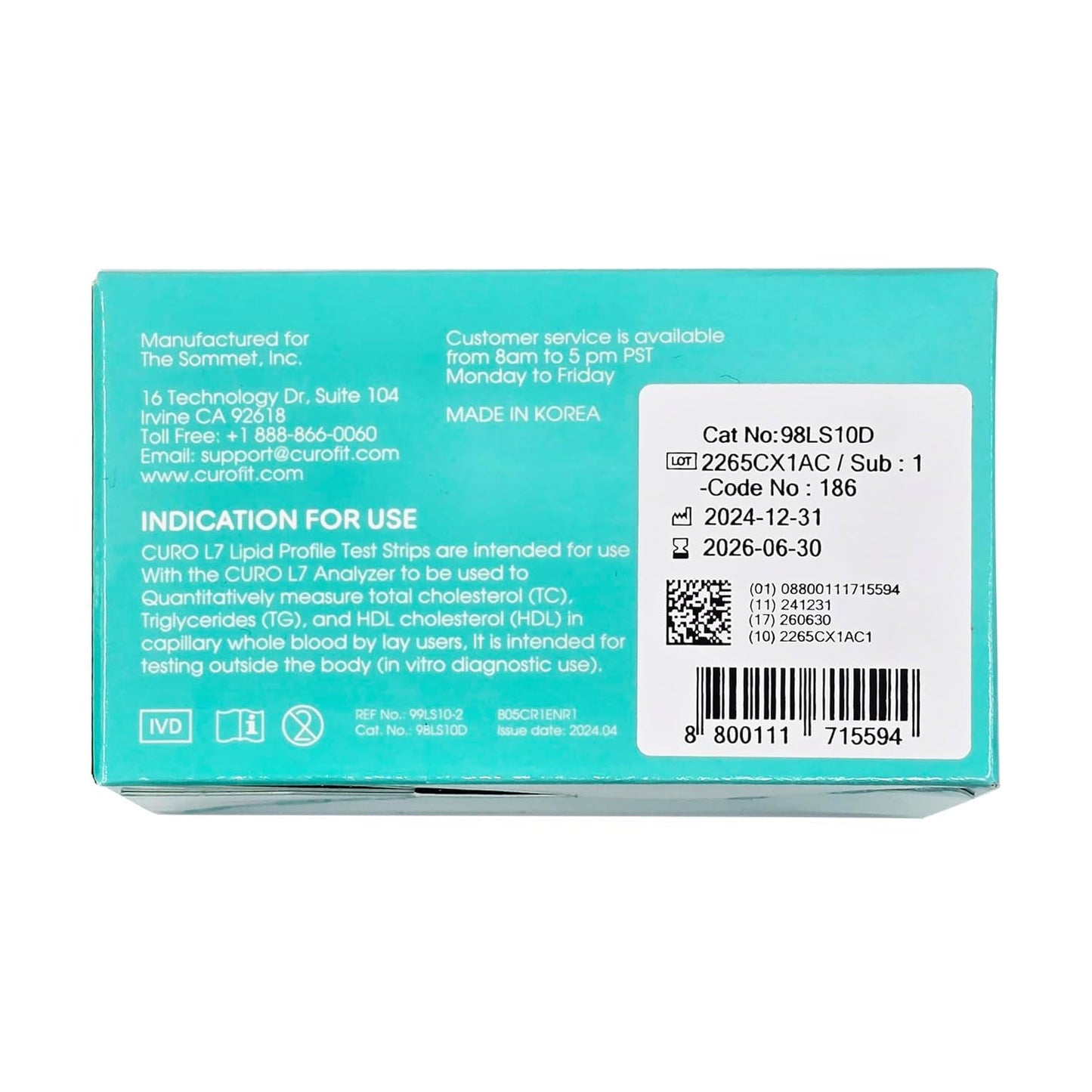 CURO-L7 Professional Grade Blood Cholesterol Testing Kit โ All-in-One Home Testing Device