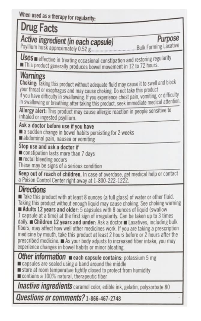 CVS Health Natural Daily Fiber Capsules (160 Capsules) โ Psyllium Fiber Supplement