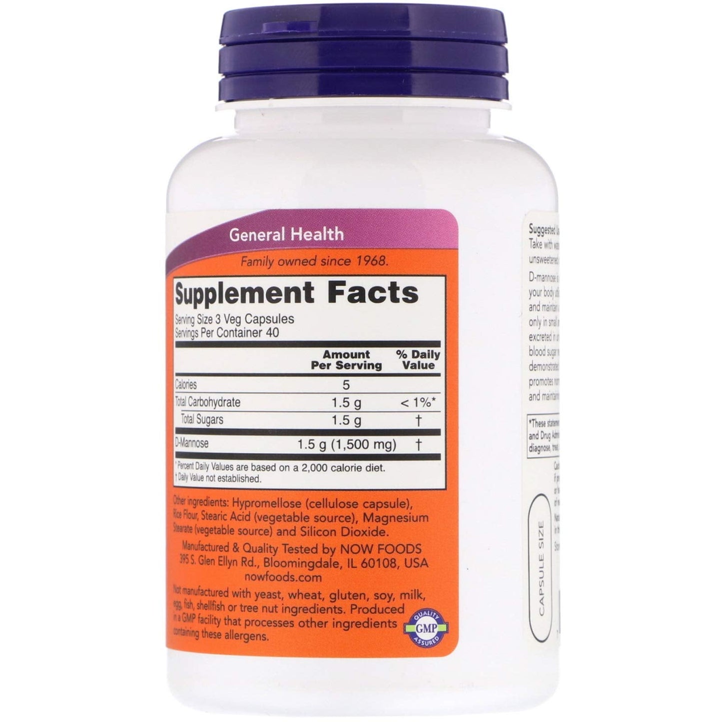 D-Mannose 500mg 120 Capsules (Pack of 2) โ Urinary Tract Health
