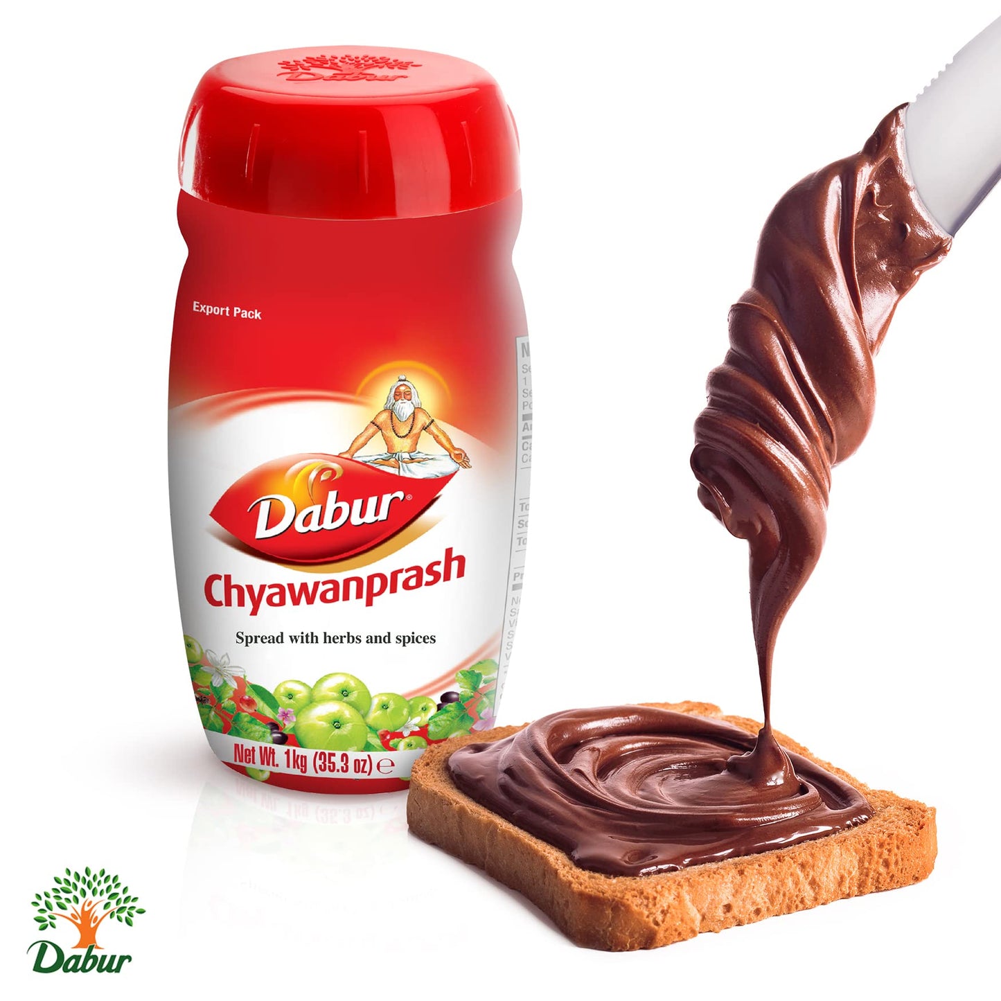 Dabur Chyawanprash Spread โ 40 Ayurvedic Herbs, 1 kg Pack of 3 Jars