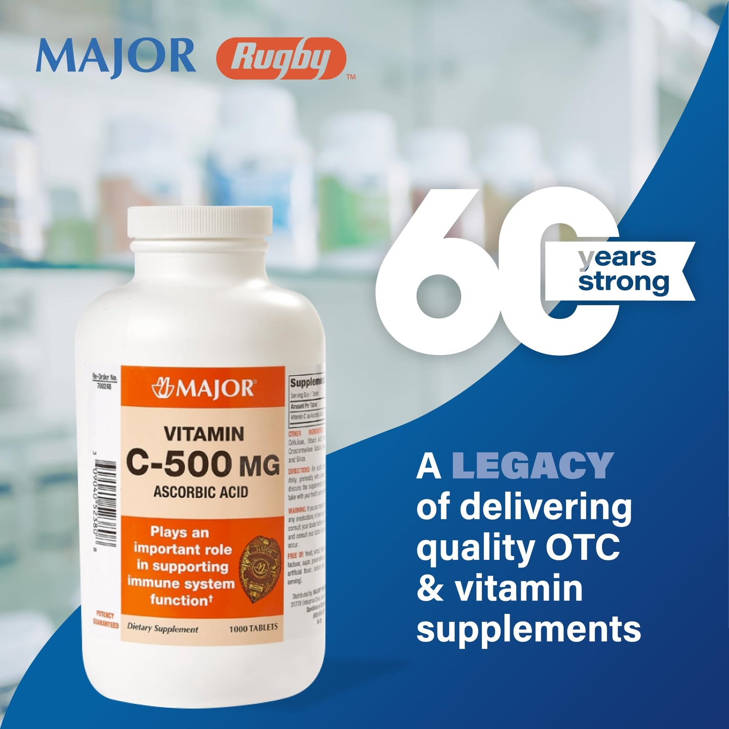 Major Vitamin C 500 mg Ascorbic Acid Tablets โ 1000 Count | Vitamin C