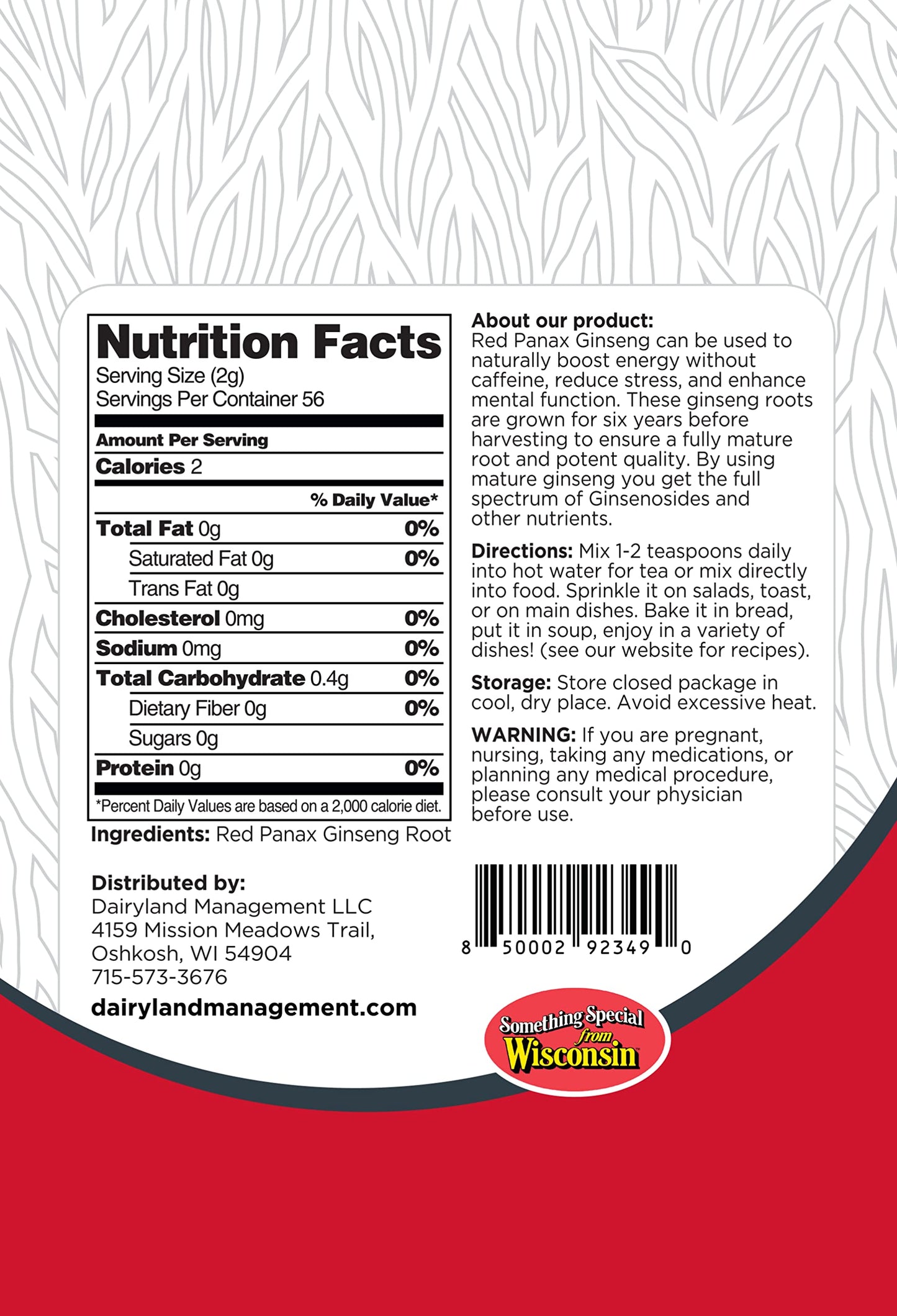 Red Panax Ginseng Powder (8 oz) β 10% Ginsenosides, Energy & Mood | Dairyland