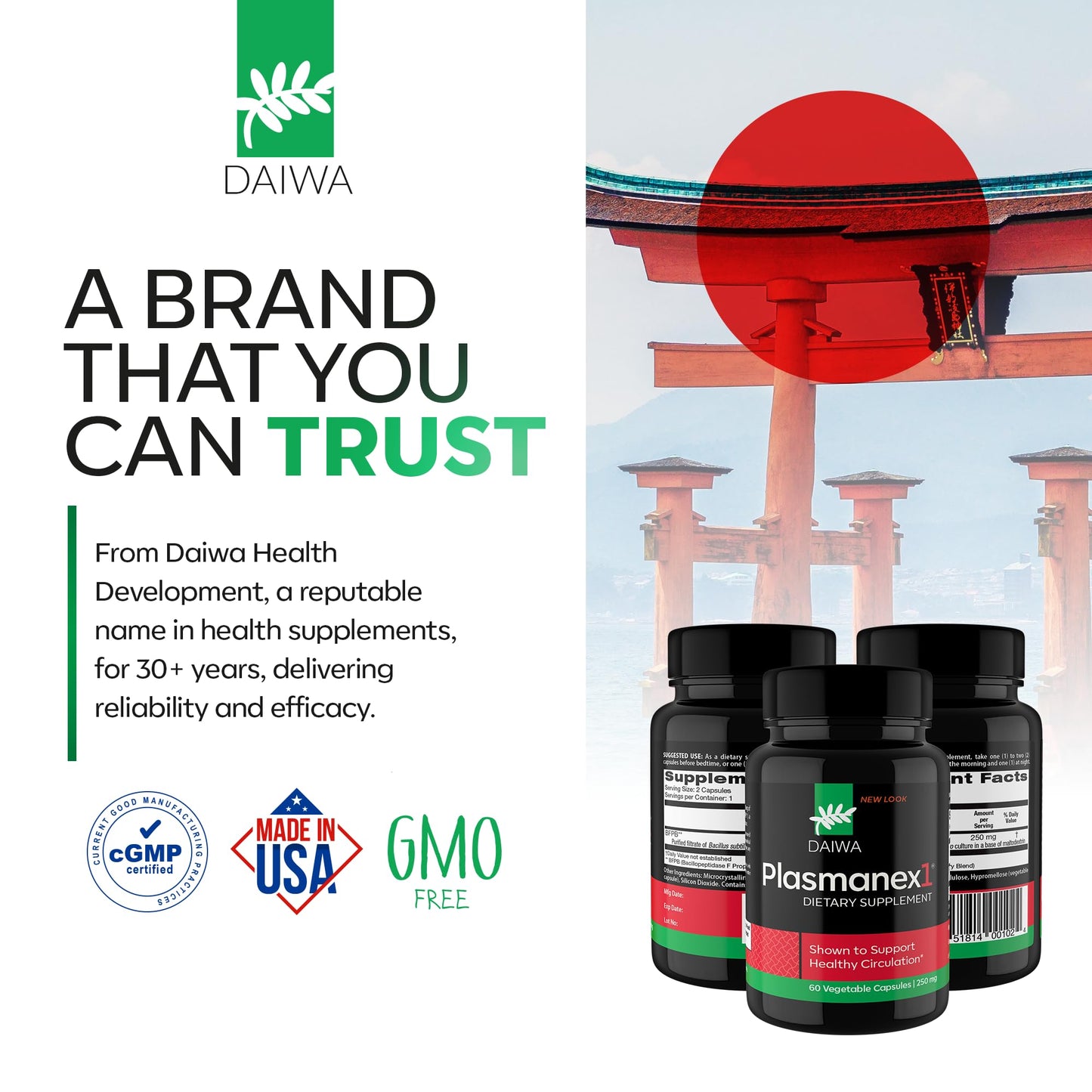 Daiwa Plasmanex 1 โ Blood Circulation Supplement | 60 Vegan Capsules