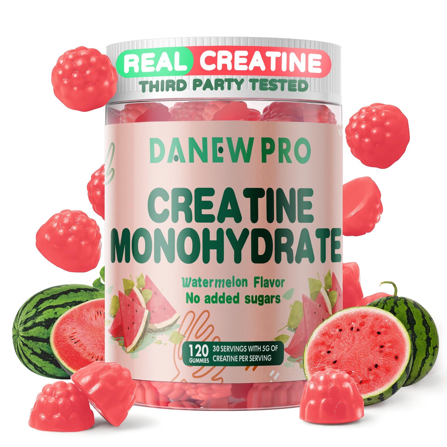 DANEW Pro Creatine Gummies 5000mg โ Muscle Strength & Energy (Watermelon)