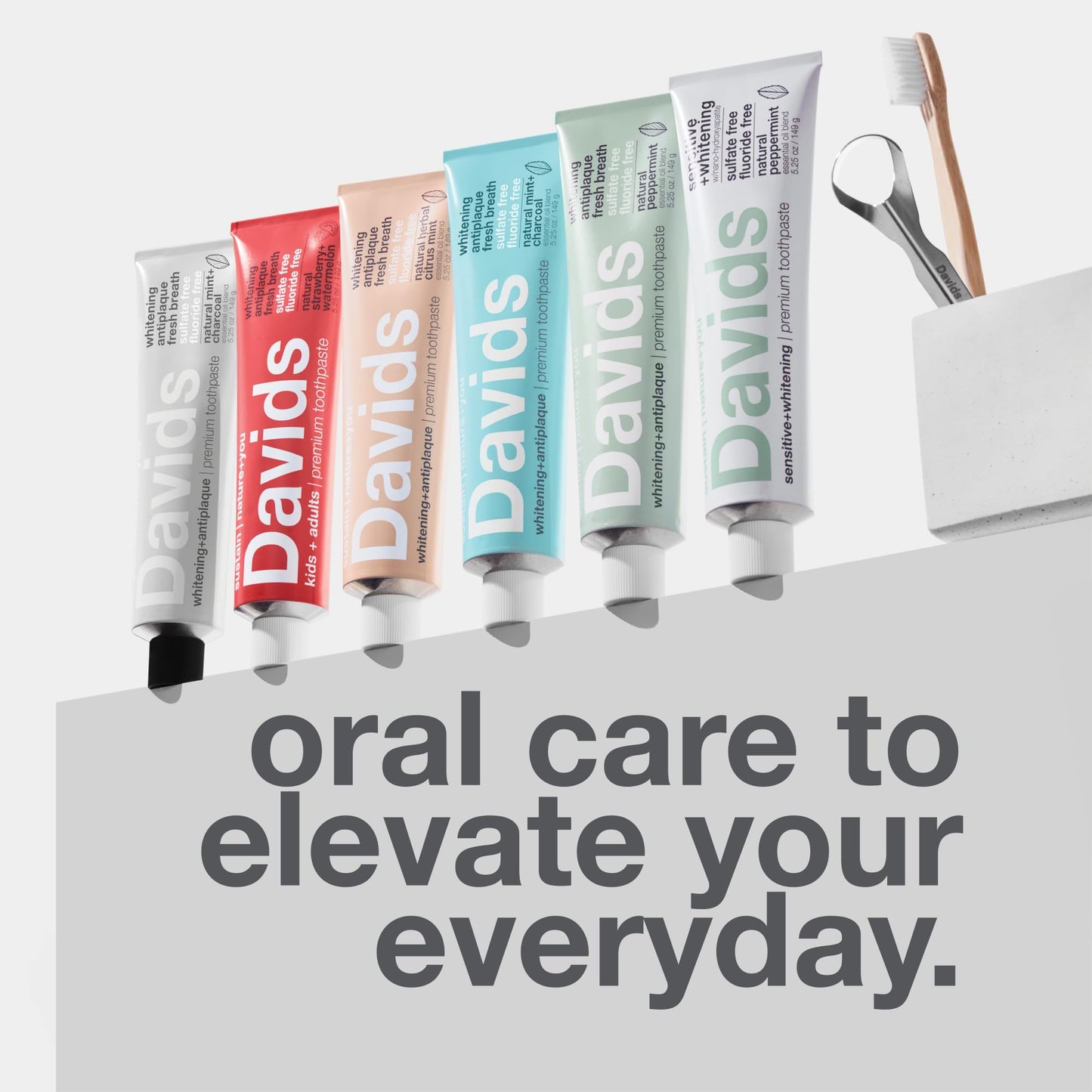 Davids Charcoal Toothpaste โ Enhanced Whitening, Fluoride-Free, SLS-Free