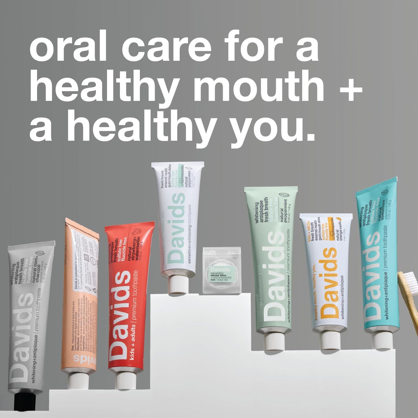 Davids Hydroxi Nano Hydroxyapatite Toothpaste β Remineralize Enamel, Sensitive Relief, 3 Pack