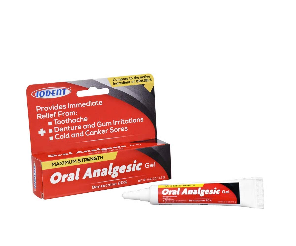 DDI Iodent Oral Analgesic Gel โ Max Strength, Alcohol-Free, Unflavored | 0.42 oz, 24 Count