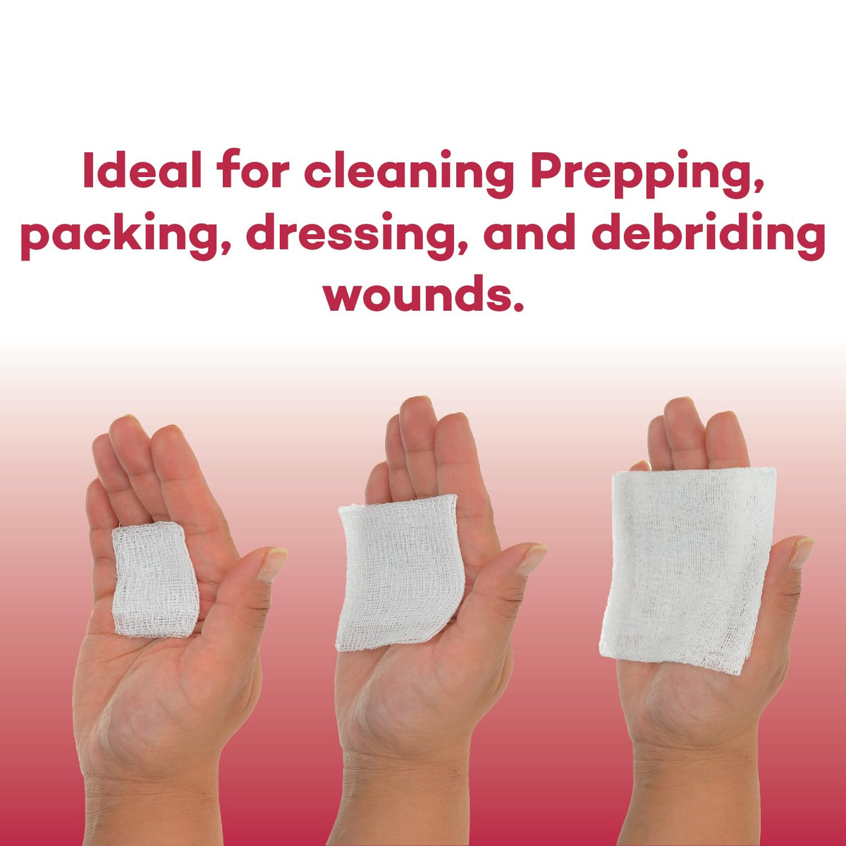 Dealmed 3x3 Sterile Gauze Pads – 100 Count, Individually Wrapped (Case of 24)