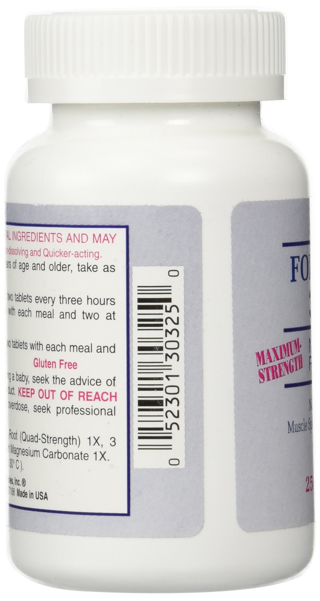 Dee Cee Laboratories Formula 303 Maximum Strength All-Natural Relaxant Tablets (250 Count) β Magnesium, Valerian Root, Passion Flower