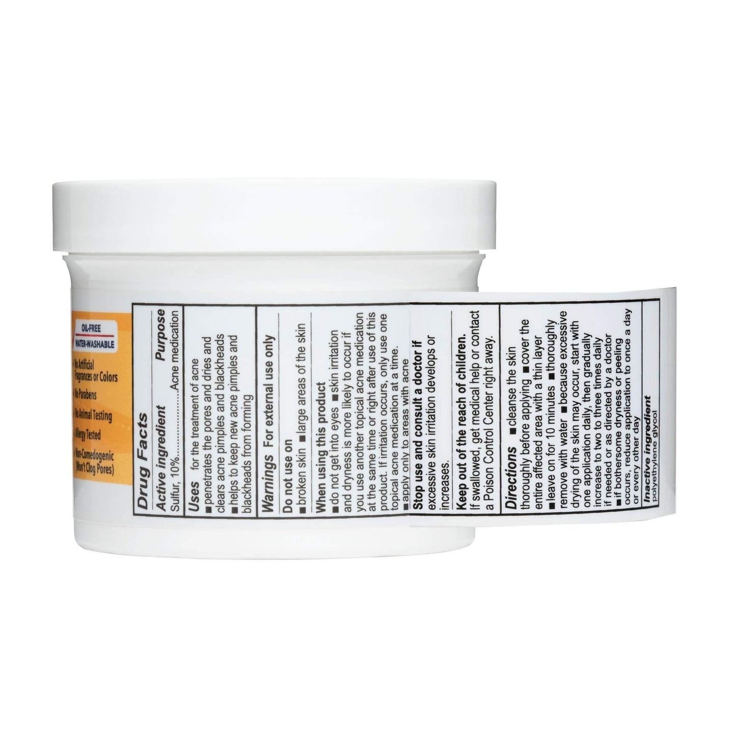 De La Cruz Sulfur Ointment β 10% Acne Treatment for Face & Body (5.5 oz) | Daily 10-Minute Spot Mask