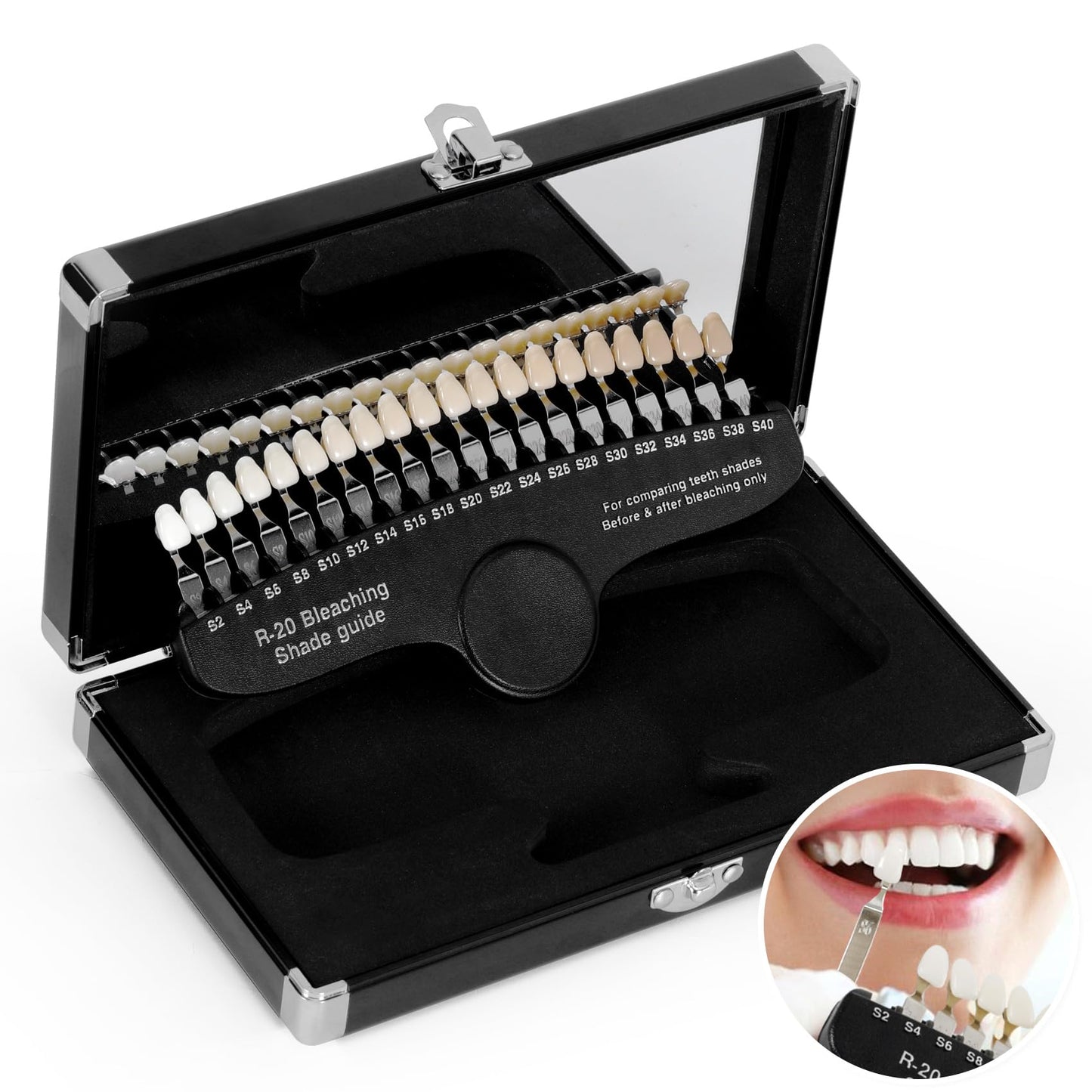 Dental Teeth Shade Guide โ 3D Porcelain R-20 Whitening Chart (20 Colors) for Dentists
