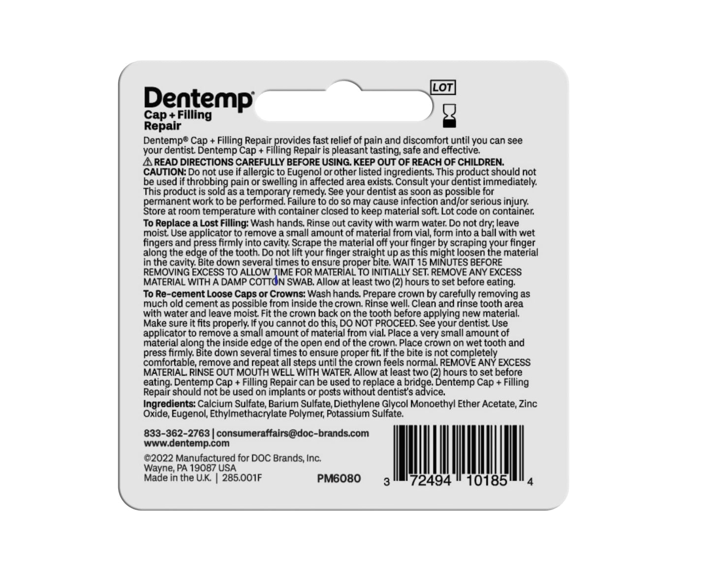 Dentemp Maximum Strength Loose Cap & Lost Filling Repair โ Dental Repair Kit (Pack of 3)