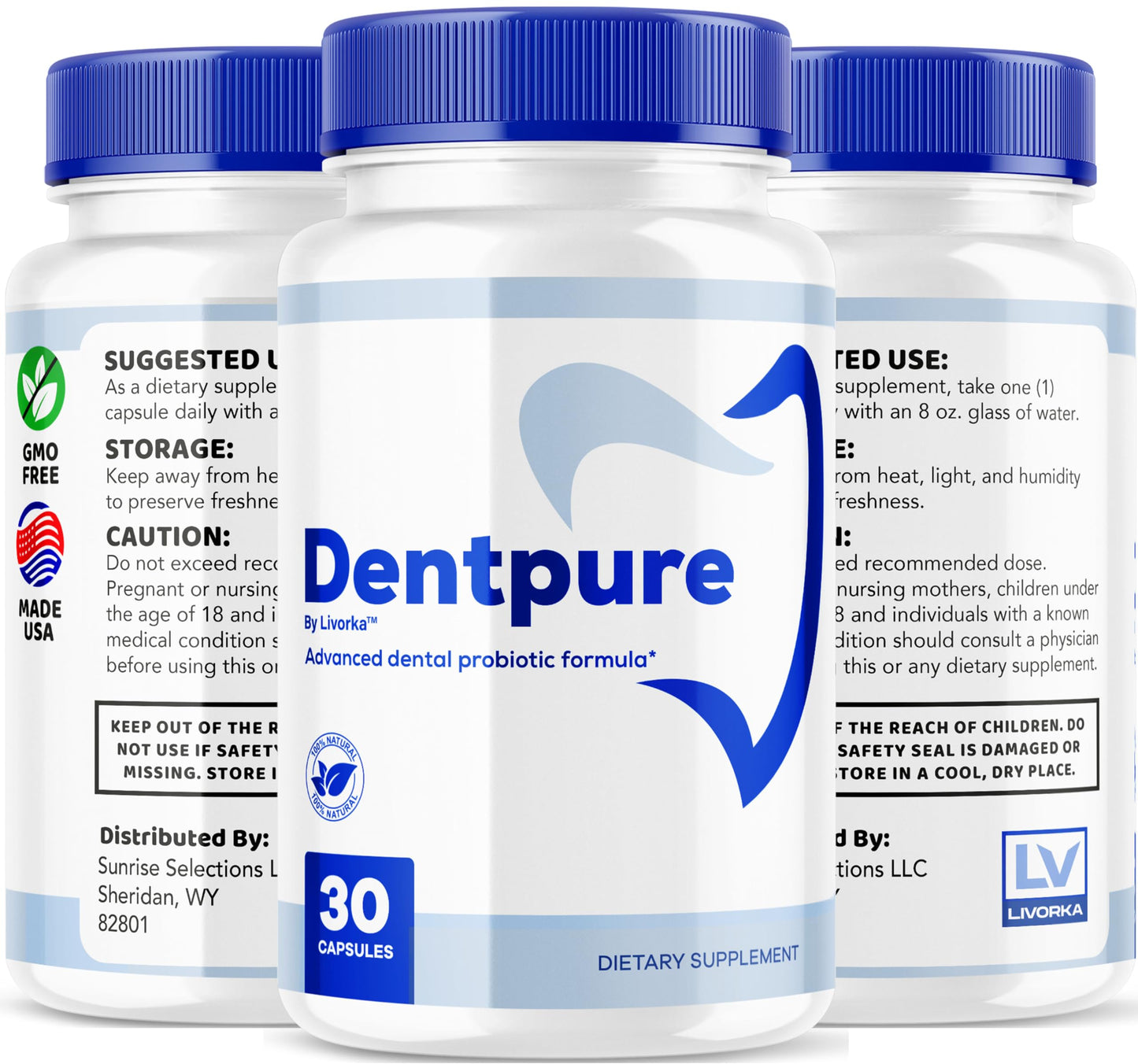 (3 Pack) Dentpure Probiotics โ Official Dentpure Capsules for Healthy Teeth & Gums (90 Capsules, 3 Months)